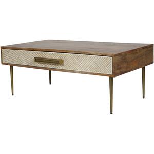 Lewis Bone & Mango Wood Rectangular Coffee Table with 1 Drawer