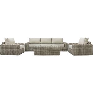 Ragusa Garden Rattan Sofa + Chairs + Table Lounge Set