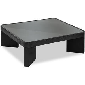 Baltimore Black Ash Wood & Glass Square Coffee Table