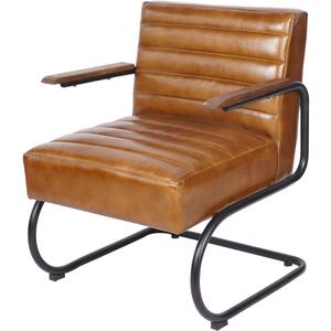 Sellick Occasional Cognac Leather Retro Chair