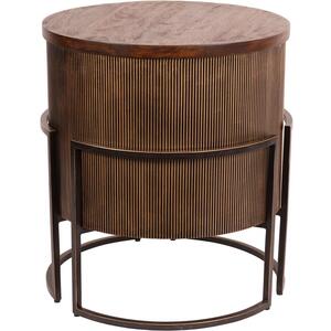 Beckett Corrugated Antique Bronze Round End Table