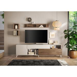 Moritz Large TV Unit - Cashmere and Walnut Finish