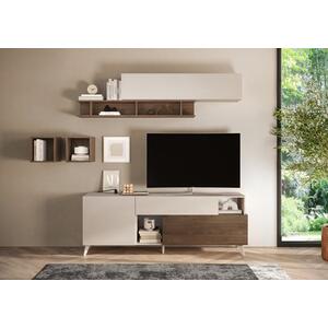 Moritz Small  TV Unit - Cashmere and Walnut Finish