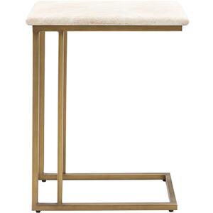 Moderna Travertine Effect & Brass Supper Table