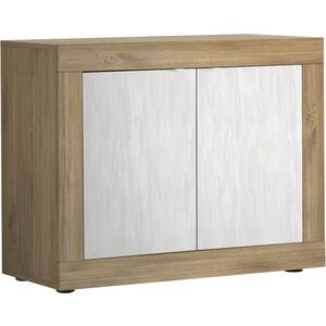 Jorgei Two Door Sideboard Dark Oak and  White Textured Finish