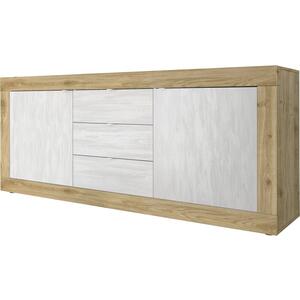 Jorgei Two Door Three Drawer Sideboard Light Oak and Snow White Textured Finish by Andrew Piggott Contemporary Furniture