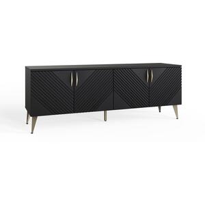 Frank Olsen AVA LED 4 Door TV Cabinet - Midnight Black