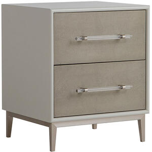 Alice Small 2 Drawer Bedside Table in Grey Shagreen