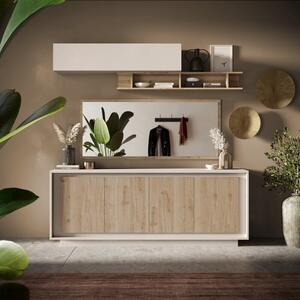 Luna Four Door Sideboard - Cashmere and Cadiz Oak Finish