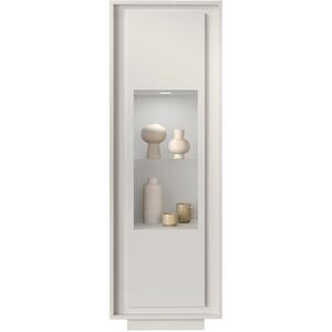 Luna One Door Display Vitrine including LED Spotlight - Matt White Finish by Andrew Piggott Contemporary Furniture