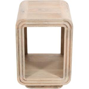 Hudson Carved Solid Mango Wood Side Table 