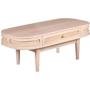 Valencia Solid Mango Wood & Cane 1 Drawer Coffee Table 