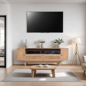 
        Valencia Cane & Mango Wood 2 Drawers TV Cabinet     by Indian Hub