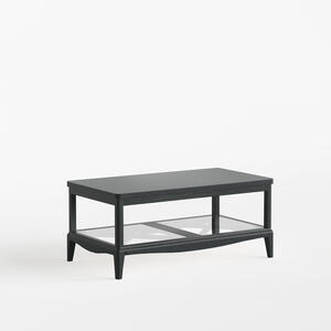 Quebec Coffee Table with Shelf Black Finish