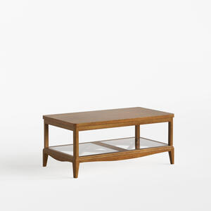 Quebec Coffee Table with Shelf Brown Tabaco Finish by Carsten Mobel