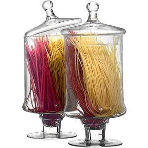 2 Piece Glass BonBon Jars 34cm