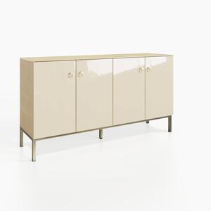 Frank Olsen LYRA 4 Door Sideboard Alabaster Off-White with LED Wireless Charging by Frank Olsen Furniture