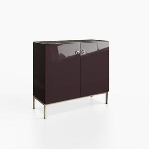 Frank Olsen LYRA 2 Door Tall Sideboard in Plum Black with LED Wireless Charging by Frank Olsen Furniture