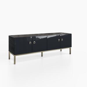 Frank Olsen LYRA 1500 TV Cabinet in Midnight Onyx Off-Black with LED Lighting by Frank Olsen Furniture