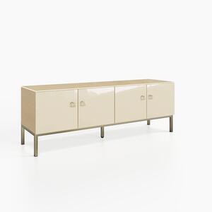 Frank Olsen LYRA 1500 TV Cabinet in Alabaster Off-White with LED Lighting by Frank Olsen Furniture