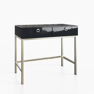 Frank Olsen LYRA 2 Drawer Console Table in Midnight Onyx Off-Black with LED Wireless charging by Frank Olsen Furniture