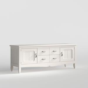 Amberes Long TV Unit Two Doors Two Drawers White Decape Finish