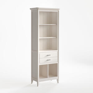 Genova Bookcase with Two Drawers White Decape Finish