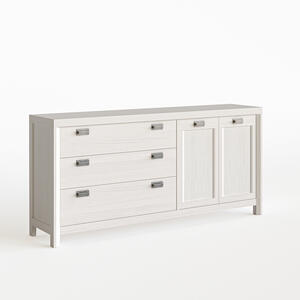 Lyon Three Drawer Two Door Sideboard White Decape Finish by Carsten Mobel