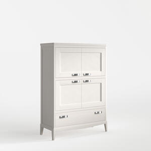 Quebec High Sideboard Four Doors One Drawer White Decape Finish by Carsten Mobel