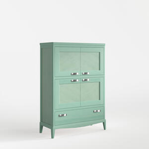 Quebec High Sideboard Four Doors One Drawer Green Verde Agua Finish by Carsten Mobel