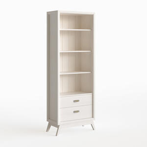 Rodas Bookcase with Two Drawers White Decape Finish