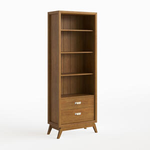 Rodas Bookcase with Two Drawers Brown Tabaco Finish by Carsten Mobel