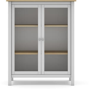 Lucena Two Door Display Cabinet -White and Waxed Pine