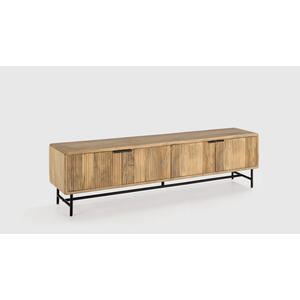 Murcia Four Door TV Stand - Mango Wood and Metal Legs