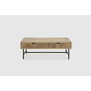 Murcia Two Drawer Coffee Table - Mango Wood and Metal Legs by Andrew Piggott Contemporary Furniture