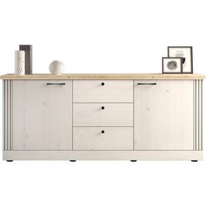 Capri Two Door/Three Drawer Sideboard - Ivory & Natural Oak Finish