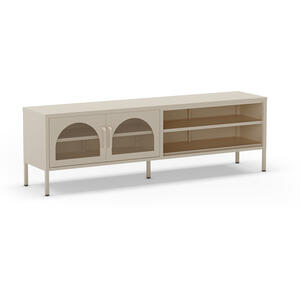 Mahon Metal Two Door TV Cabinet - Cream Finish by Andrew Piggott Contemporary Furniture