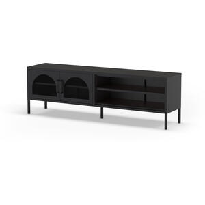 Mahon Metal Two Door TV Cabinet - Black Finish by Andrew Piggott Contemporary Furniture