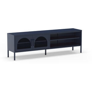 Mahon Metal Two Door TV Cabinet - Dark Blue Finish by Andrew Piggott Contemporary Furniture