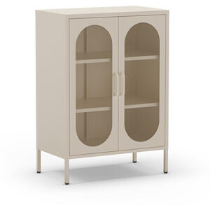 Mahon Metal Two Door Occasional Cabinet - Cream Finish by Andrew Piggott Contemporary Furniture