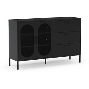 Mahon Metal Two Door/Three Drawer Sideboard - Black Finish by Andrew Piggott Contemporary Furniture