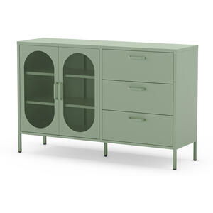 Mahon Metal Two Door/Three Drawer Sideboard - Mint Green Finish by Andrew Piggott Contemporary Furniture