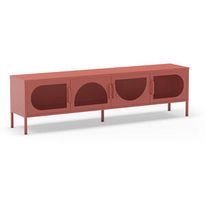 Mallorca Metal Four Door TV Stand - Terracotta Finish by Andrew Piggott Contemporary Furniture