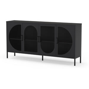 Mallorca Metal Four Door Sideboard - Black Finish by Andrew Piggott Contemporary Furniture