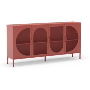 Mallorca Metal Four Door Sideboard - Terracotta Finish by Andrew Piggott Contemporary Furniture