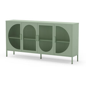 Mallorca Metal Four Door Sideboard - Mint Green Finish